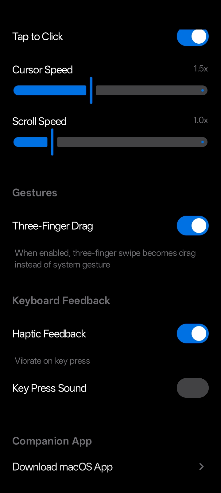 Enable Three-Finger Drag in app settings