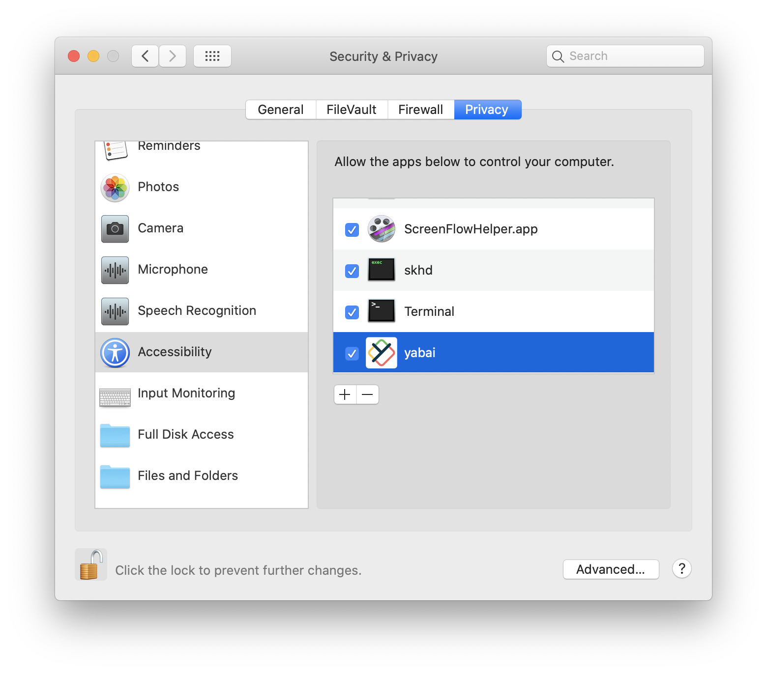 MacOS - Yabai Configuration